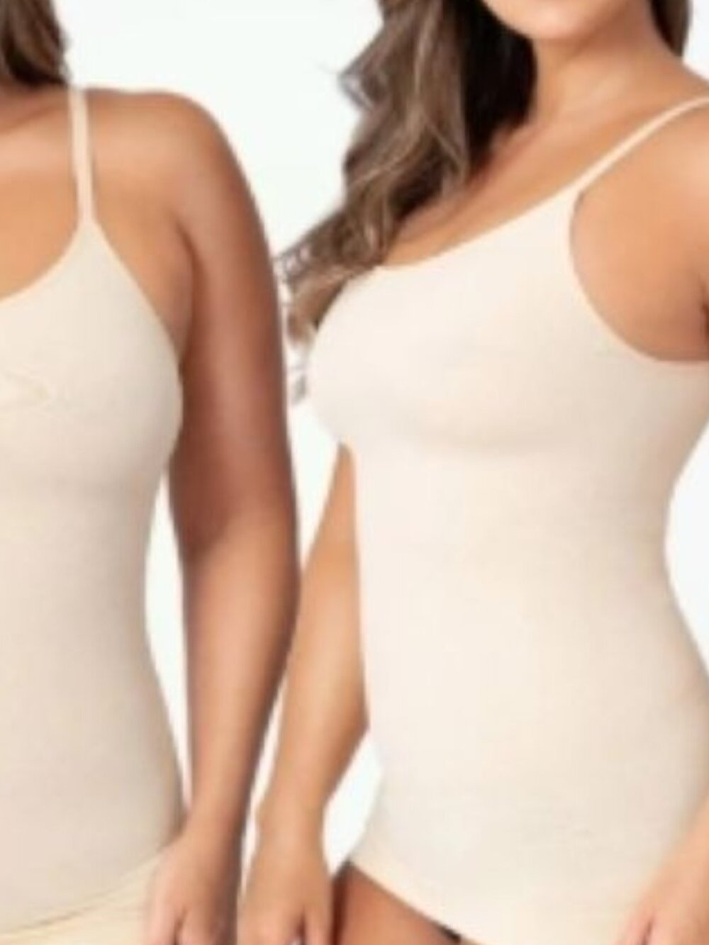 NWT 2 PACK SHAPERMINT Women's Cami Beige Scoop Neck Top Body Shaper Women Sz S